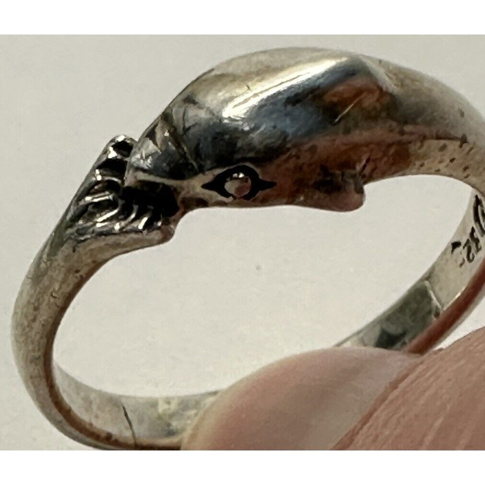 Sterling Silver Dolphin Ring Size 6-3/4
